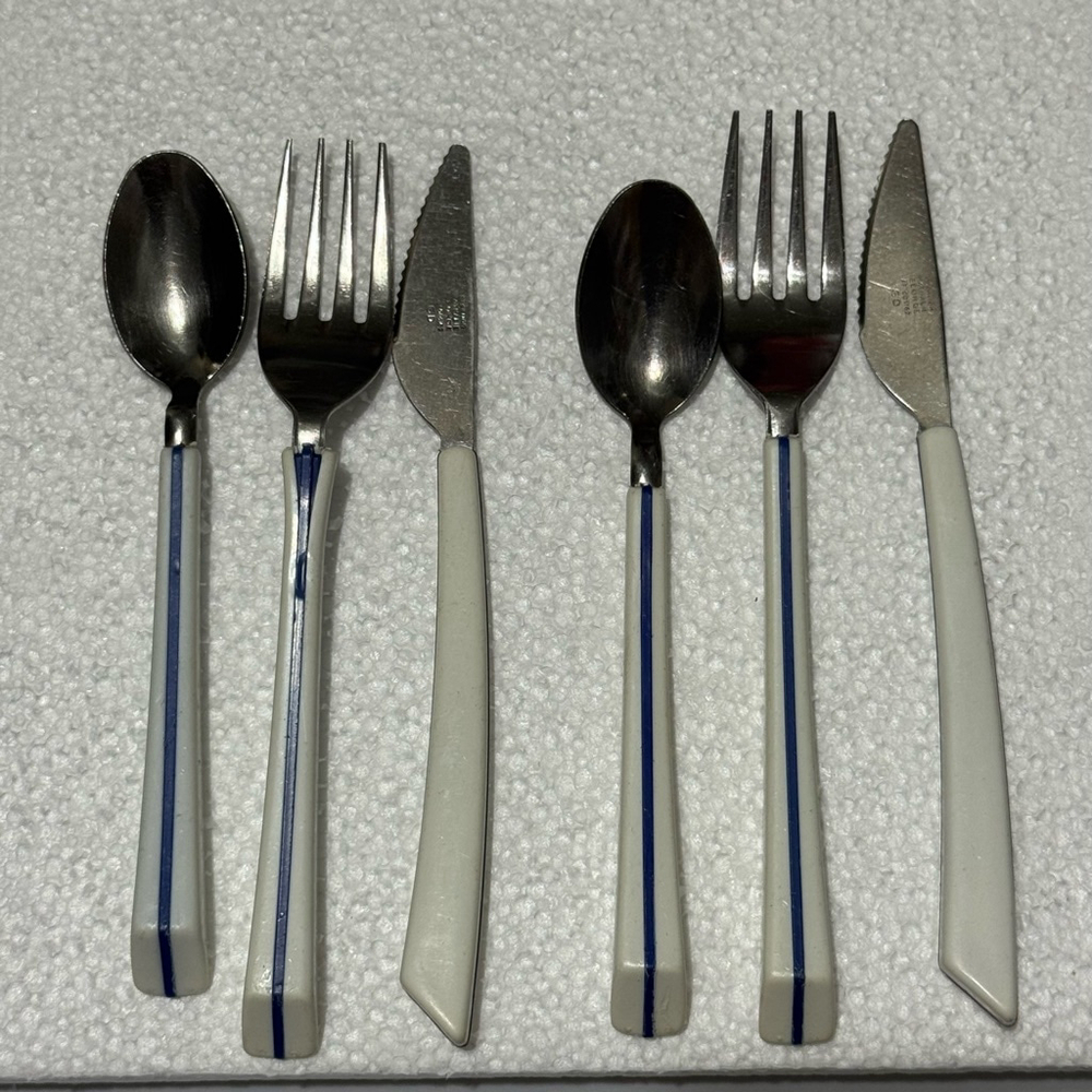 Air France Nathalie George 6 Pieces of Vintage Cutlery Flatware 1980s Airline